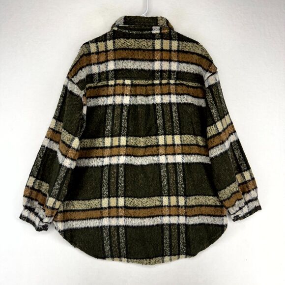 Cotton:‎ On Mens 70$ Khaki Winter Check Fleece Overcoat Size M NEW - Picture 3 of 14